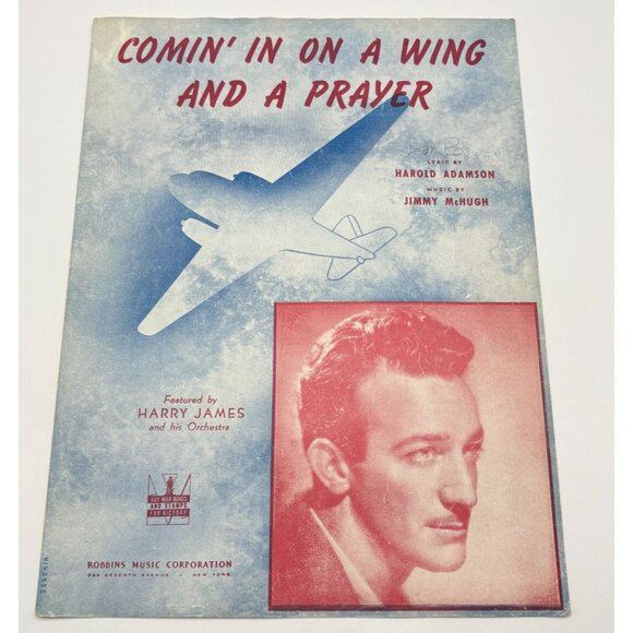 Comin In on a Wing and a Prayer Vtg Piano Sheet Music Harold Adamson 1943 WWII - Picture 6 of 6